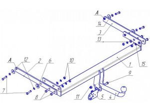ТСУ Фаркоп Avtos на Ford Kuga № FD 22